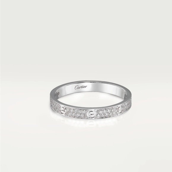 ***SOLD** Cartier Pave Diamonds Love Ring White gold Box +Cert of Authenticity - Picture 3 of 15